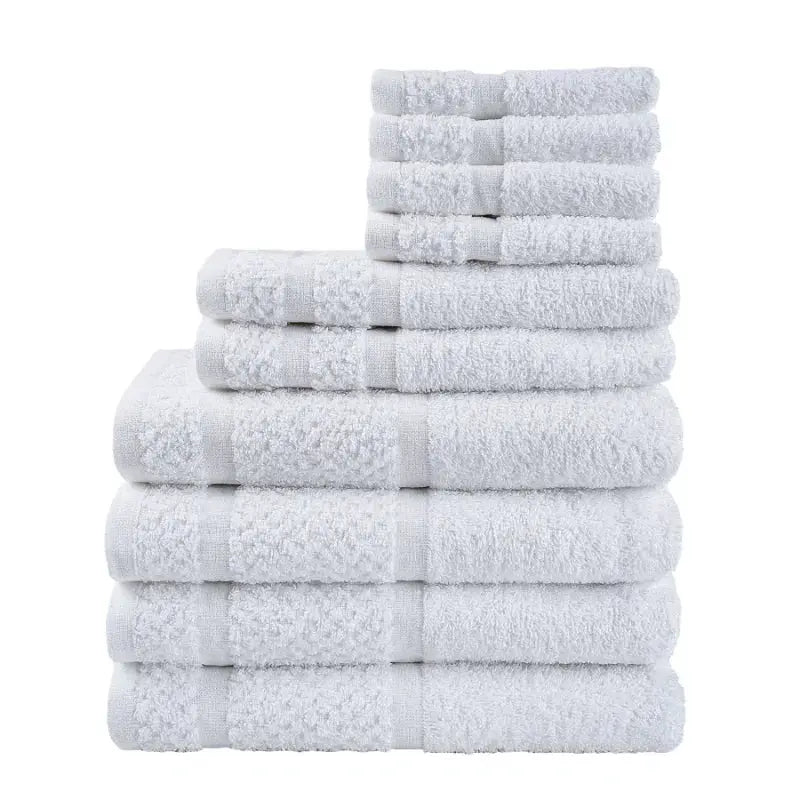 10 Piece Towel Set with Upgraded Softness & Durability, Grey from PriceLows™