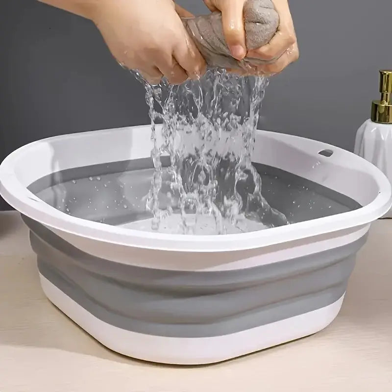 Black Plastic Collapsible Laundry Tub | Heavy Duty | Foldable | Space Saving