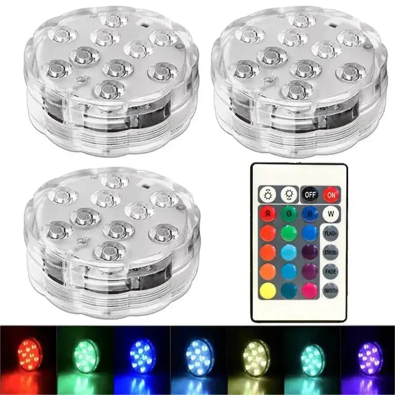 Submersible Pool Light With Remote IP68 Waterproof 16 Color Changing LED Battery Operated Lamp Underwater for Pond Hot Tub Vase from PriceLows™