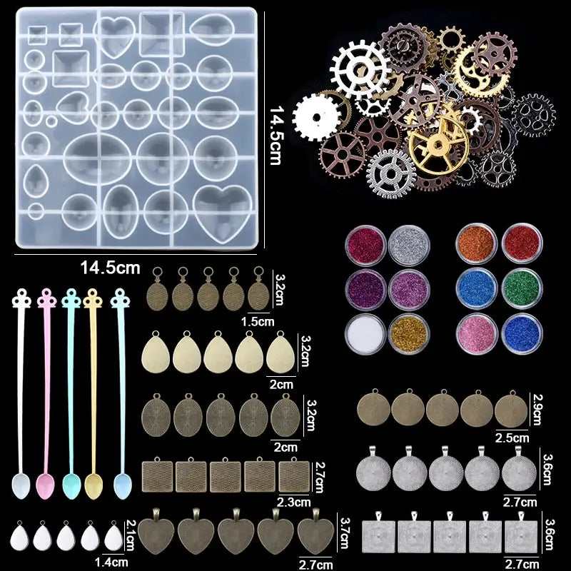 Resin Jewelry Making Kit | Dried Flowers Foil Earring Necklaces