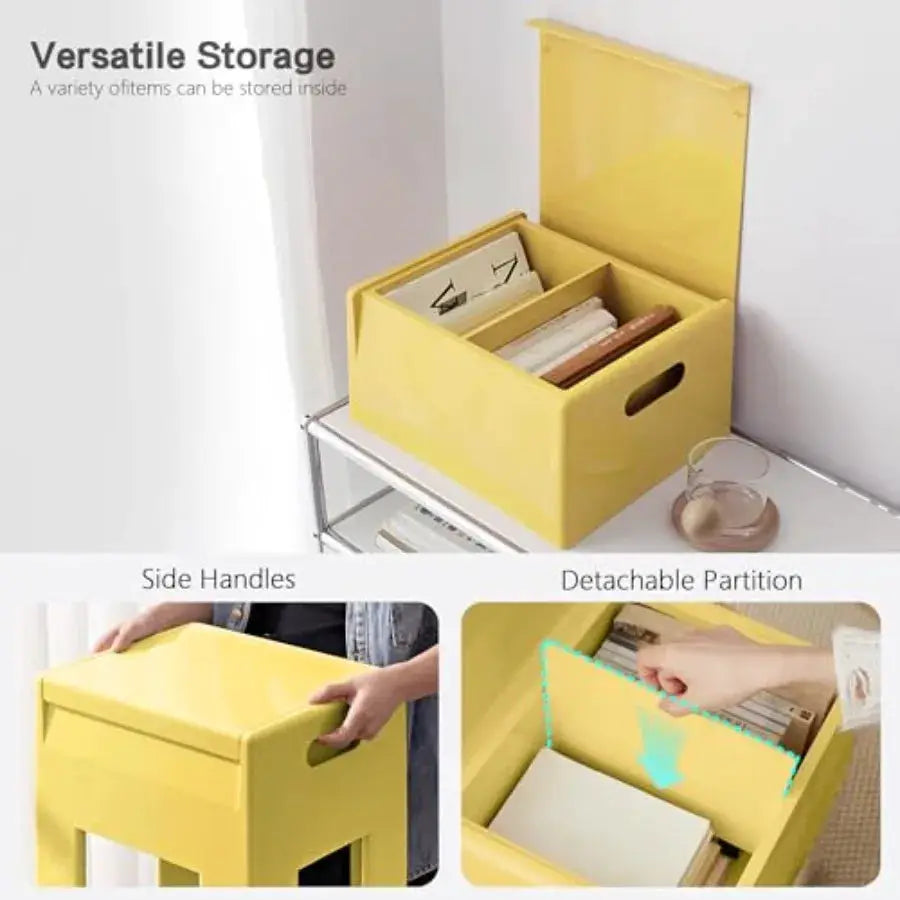 Nightstand Bedside with Storage Space, Multifunctional Colorful Plastic End Table Small Side Table for Bedroom, Dorm and Small from PriceLows™