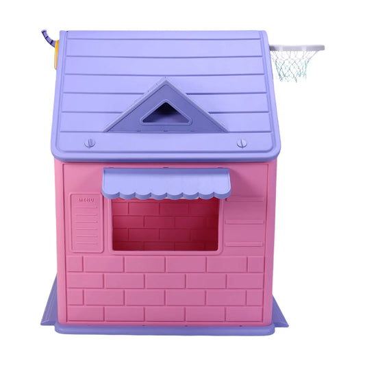 Kids Playhouse with Basketball Hoop Dartboard Garden Games Cottage Indoor/Outdoor Playset for Toddlers from PriceLows™