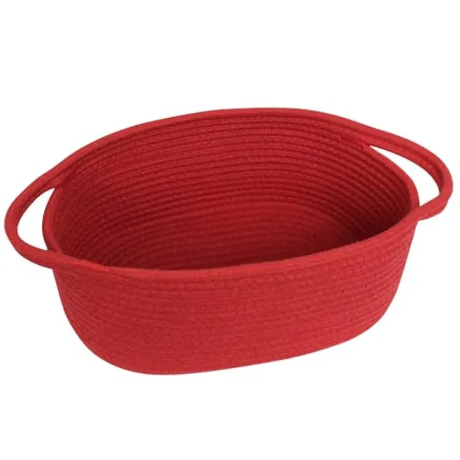 Woven Basket, 13" x 9" x 5" Cute Dog Toy Basket, Soft Cotton Rope Storage Box, Cat Toy Bin, Baskets for Gifts Empty, Small Bask from PriceLows™