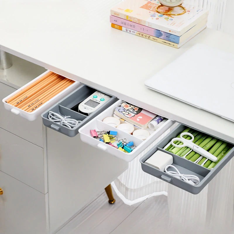 Under Desk Drawer Organizer | ABS Plastic | Adhesive | L22x15.5, S22x10.5