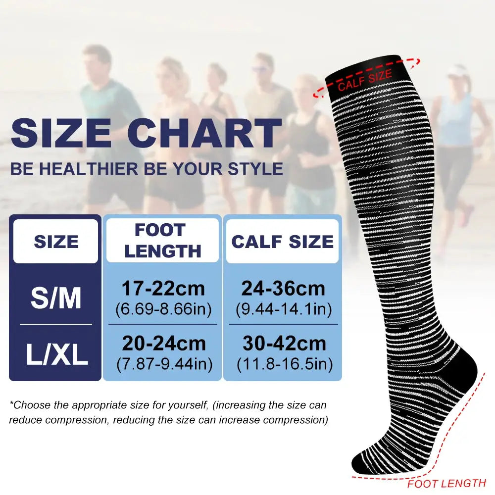 Compression Socks | 15-20 MmHg Medium Support | Unisex | 6 Pack