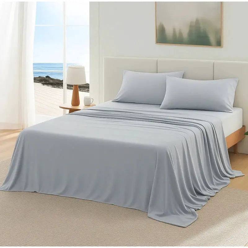 Cotton Bamboo Blanket | Ice Silk Cooling | Lightweight Breathable | Solid Summer Quilt
