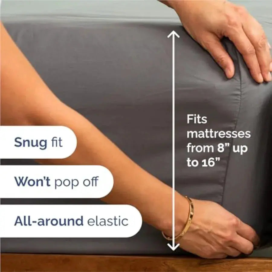 6 Pcs Sheet Set - Comfy, Breathable Cooling - Hotel Luxury Bedding for Women, Men,,Teens - 1 Flat 1 Fitted Sheet 4 Pillowcases from PriceLows™