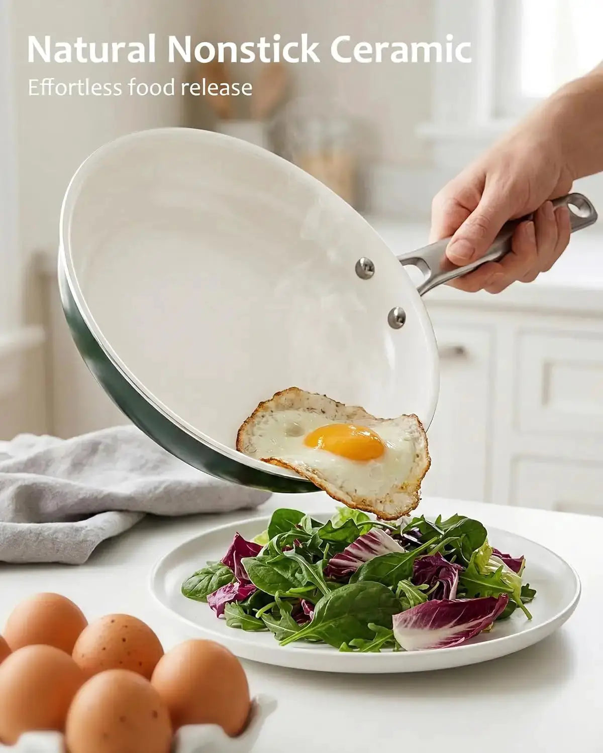 Nonstick Ceramic Cookware Set: Pots, Pans & Utensils, Toxin-Free, Oven Safe from PriceLows™