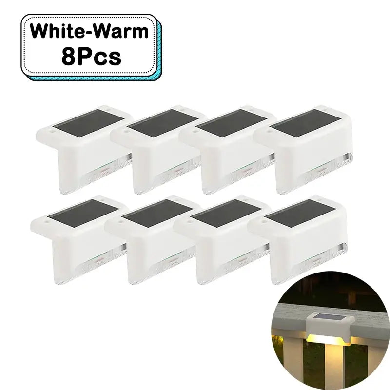 Outdoor Solar Step Lights Warm White LED Waterproof Stair Path Lighting for Garden Patio Fence Balcony Decoration Solar Power from PriceLows™