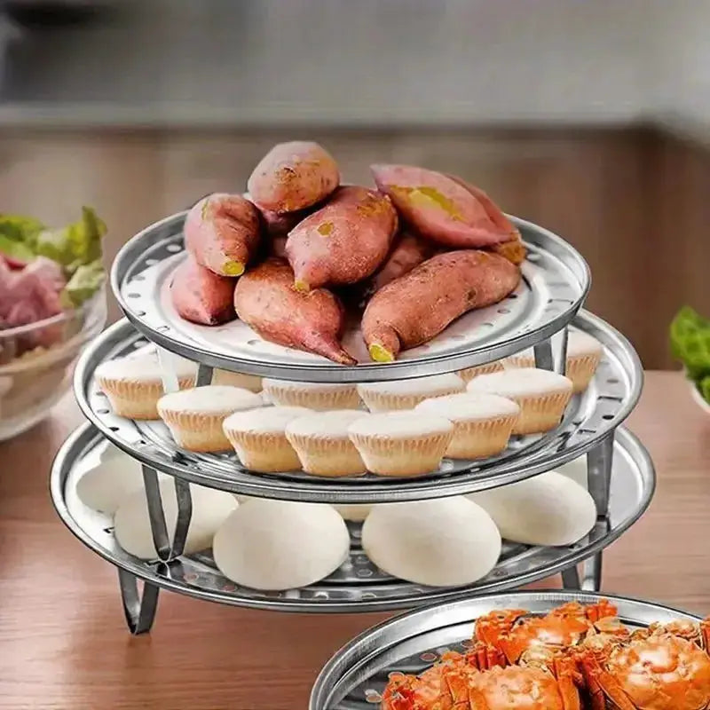 Stainless Steel Round Steam Tray | Removable Legs | Fits Instant Pots, Stockpots