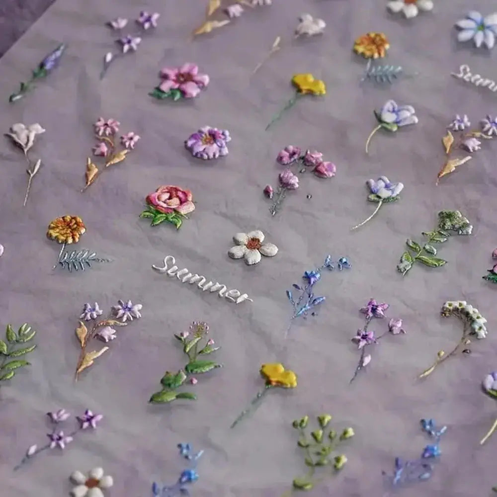 1pc Flower Nail Stickers Summer Floral Leaf Plant 5D Embossed Nail Slider Decals Self-Adhesive Nail Art Supplies Manicure Decor from PriceLows™