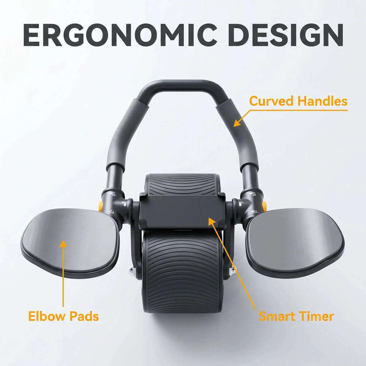 Ab Roller | 3 In 1 Core Kit | Double Wheel | Black With Kneepad