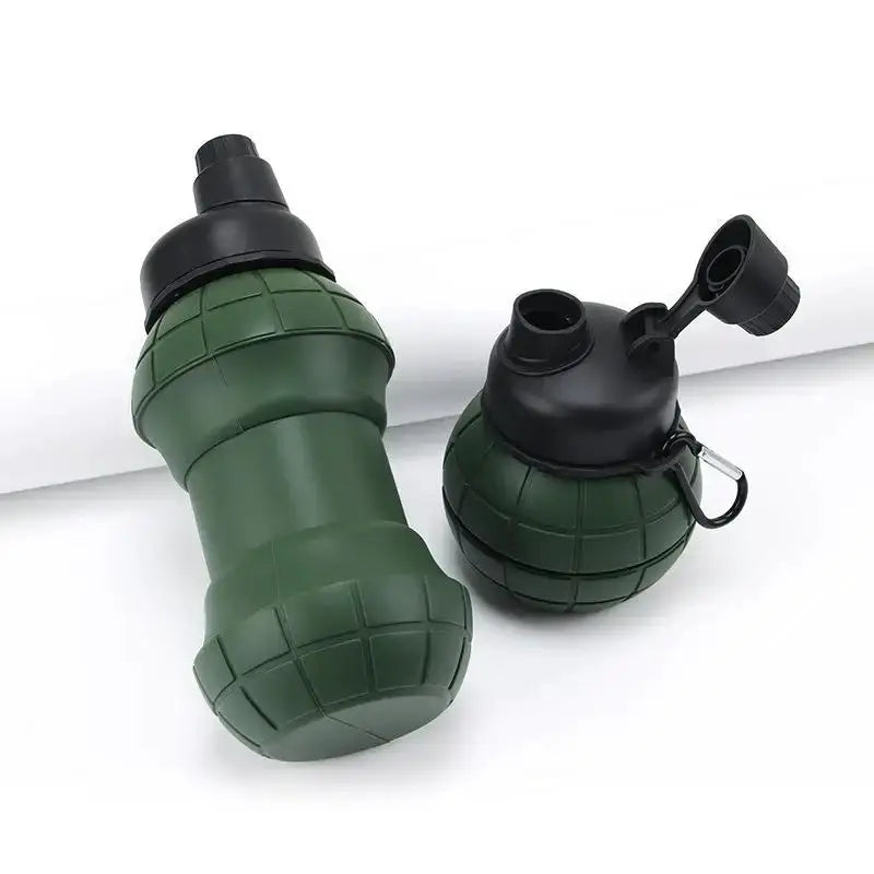 New 1Pcs 500ml Cup Portable Kettle Grenade-Shaped Silicone Collapsible Water Cup For Sports Outdoor Hiking Travel from PriceLows™