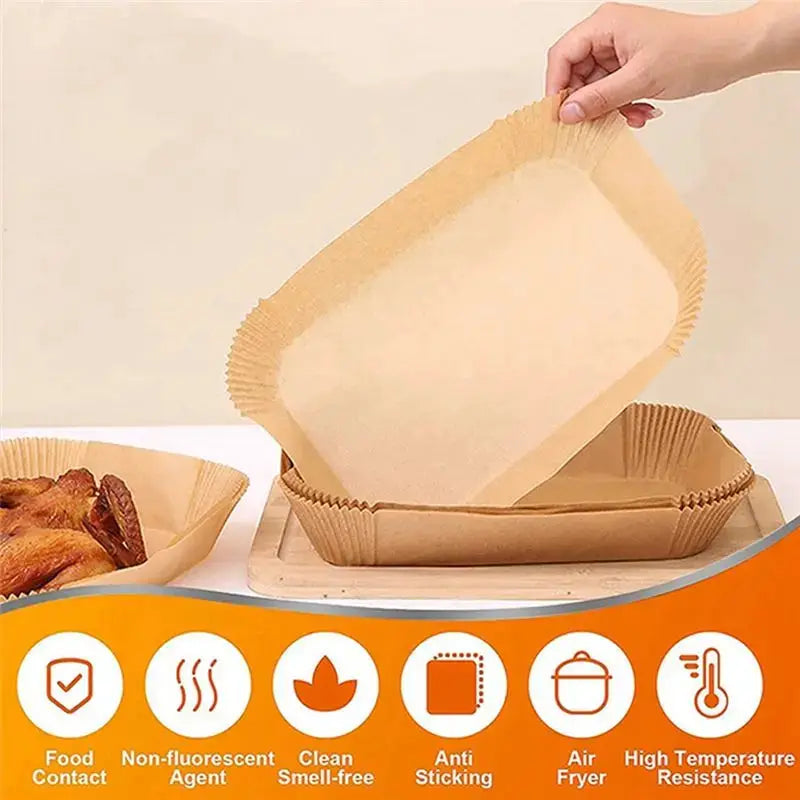 Air Fryer Paper Liners | Rectangular Bakeware | Ninja Compatible | 26 x 17.5 cm
