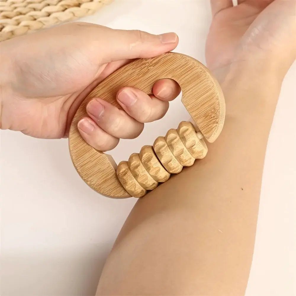 Bamboo Manual Roller Tool | 3-Segment Design | Acupoint Massage | For Neck And Waist