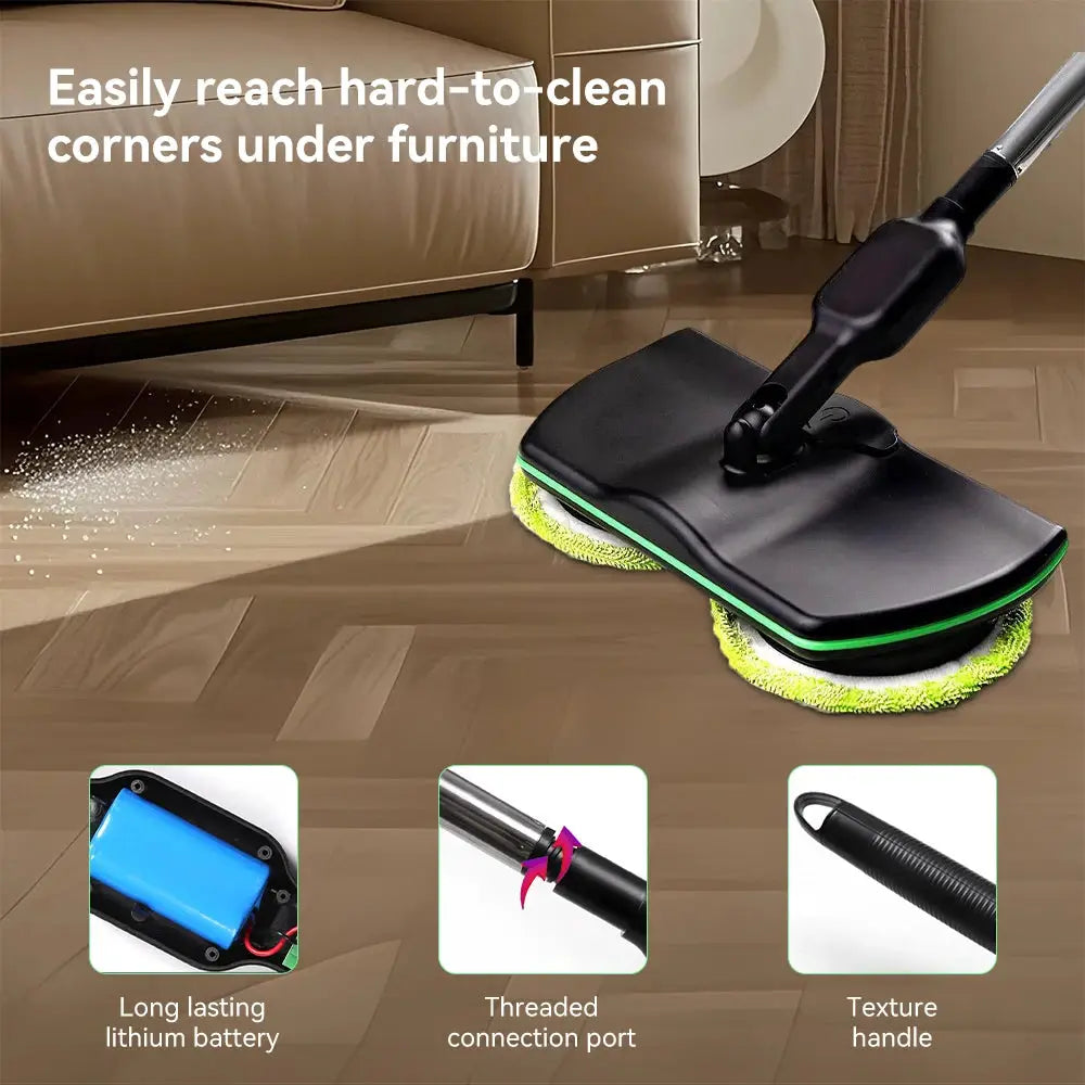 Cordless Electric Mop Handheld Rotating Mop Absorbing Water Footswitch Rechargeable Sweeper Waxing Cleaning for Hardwood Tile from PriceLows™