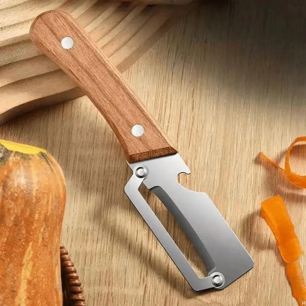 2pcs Multi-Functional Vegetable Peeler for Kitchen,Upgrade 2 in 1multifunctional Vegetable Peeler,Multi Functional Vegetable Fruit Peeling Tools with Bottle Opener and Wooden Handle from PriceLows™