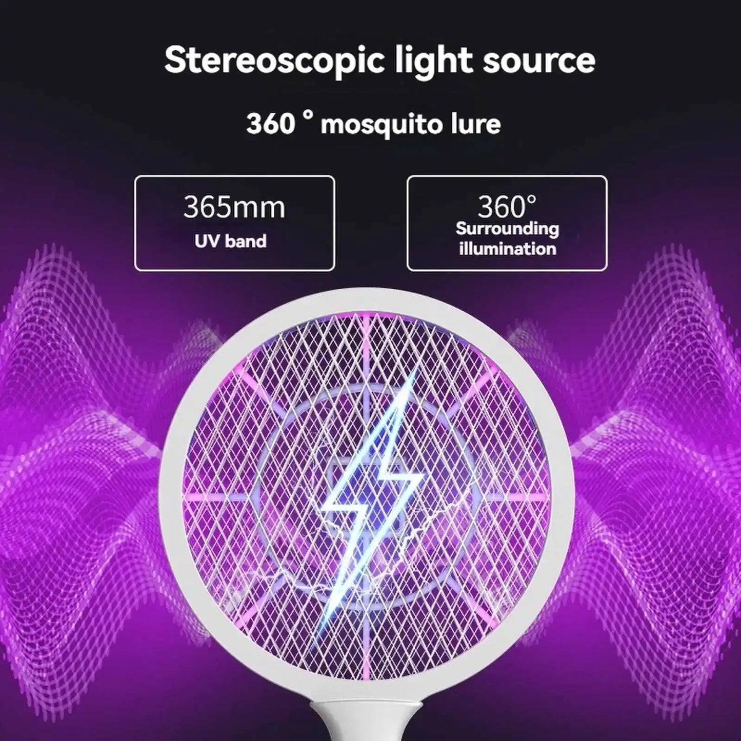 USB charging mosquito swatter, electric mosquito swatter, insect killer, equipped with ultraviolet light, fly swatter, mosquito lure lamp, mosquito killer lamp, kills small insects, high-voltage mosquito killer, suitable for from PriceLows™