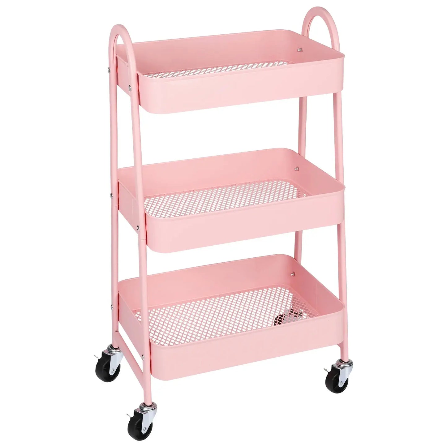 JHK 3 Tier Metal Storage Kitchen Cart with Lockable Wheels Mobile Shelving Unit Utility Rolling Organizer For Home Narrow Places from PriceLows™