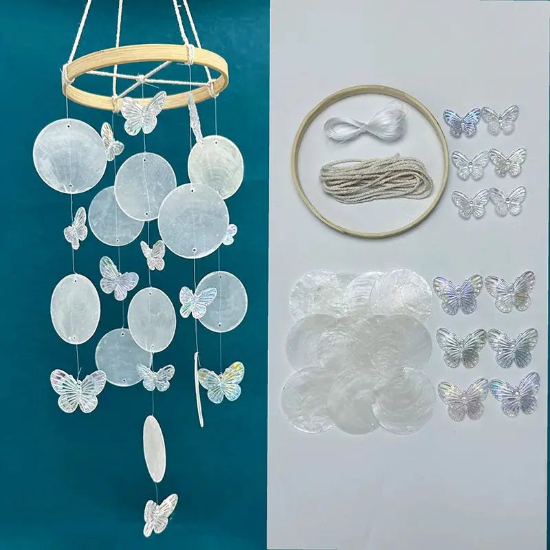 Butterfly Seashell Wind Chimes Garden Outdoor Indoor DIY Hanging Dream Catchers Kids Room Nursery Decoration Home Bedroom Decor from PriceLows™