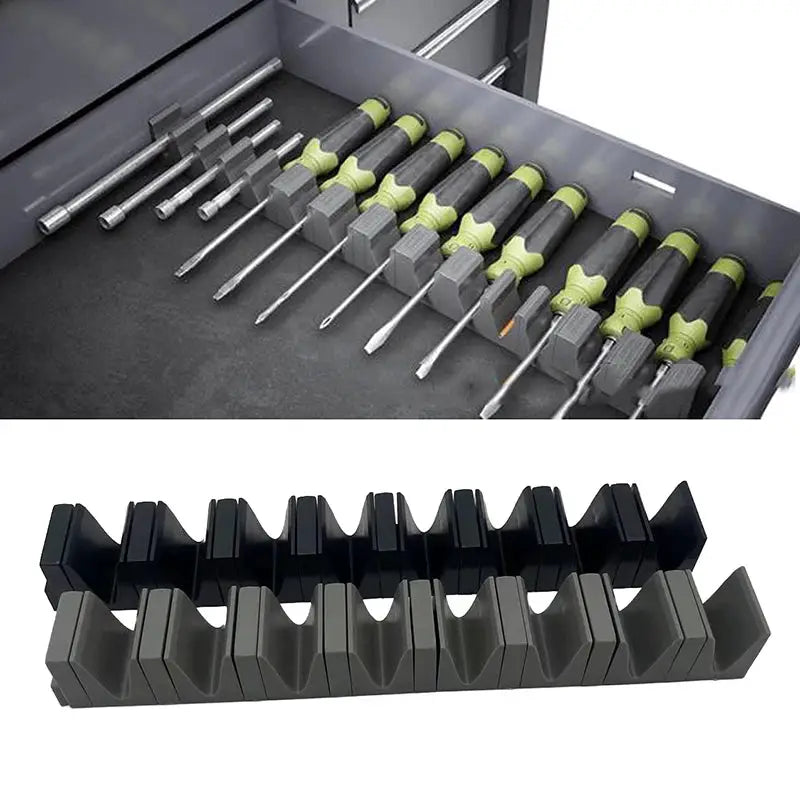 Magnetic Wrench Organizer Rack Compact Tool Storage Holder 12-Slot Tray for Garage Workshop Mechanics Toolbox Accessories from PriceLows™