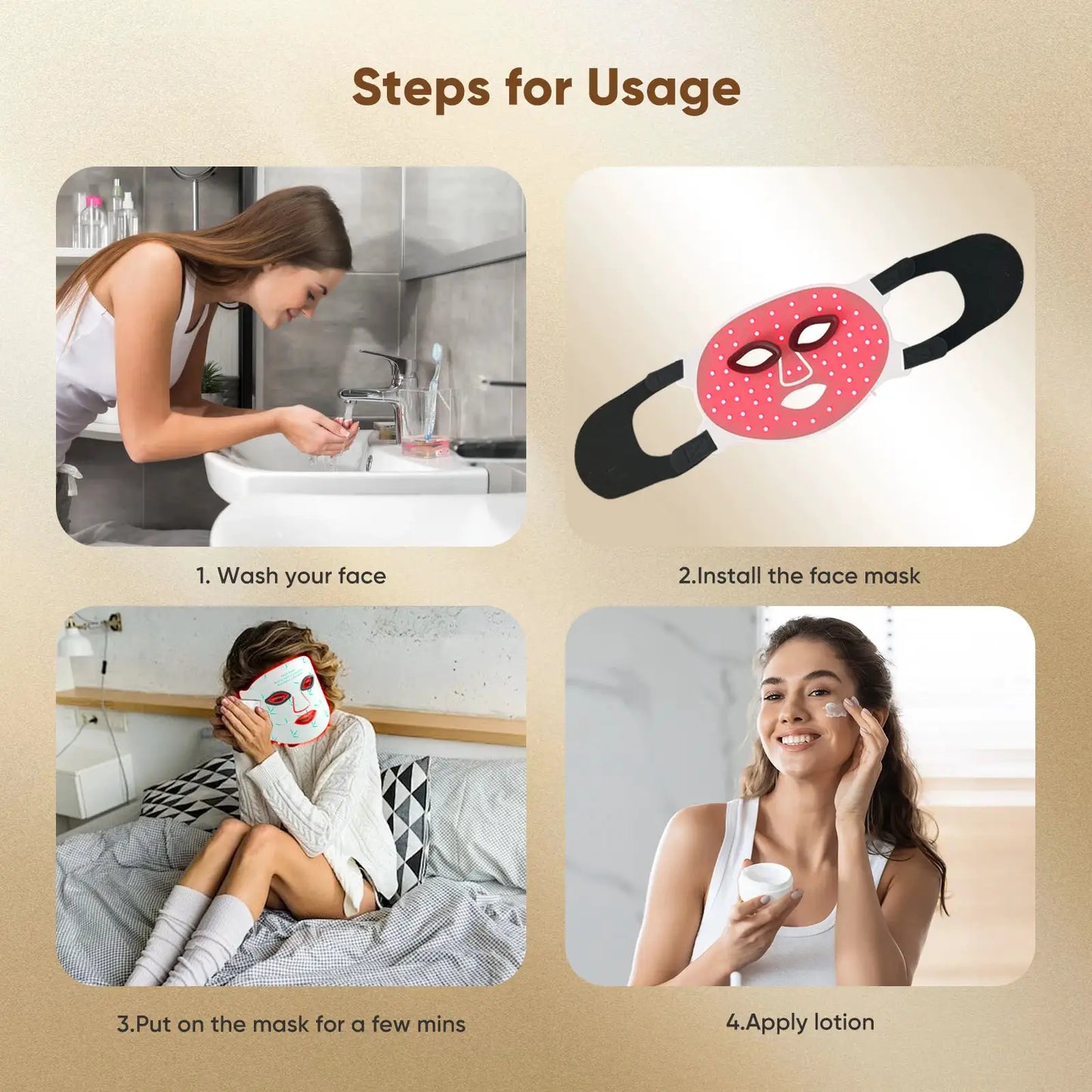 LED Face Mask 8 Colors Portable Red Light Near-infrared Facial Beauty Mask,Red & Blue LED Light Therapy, 3000mAh Rechargeable, for Photon Oil Control Skin Firming Whitening and Anti, at Home and Travel from PriceLows™