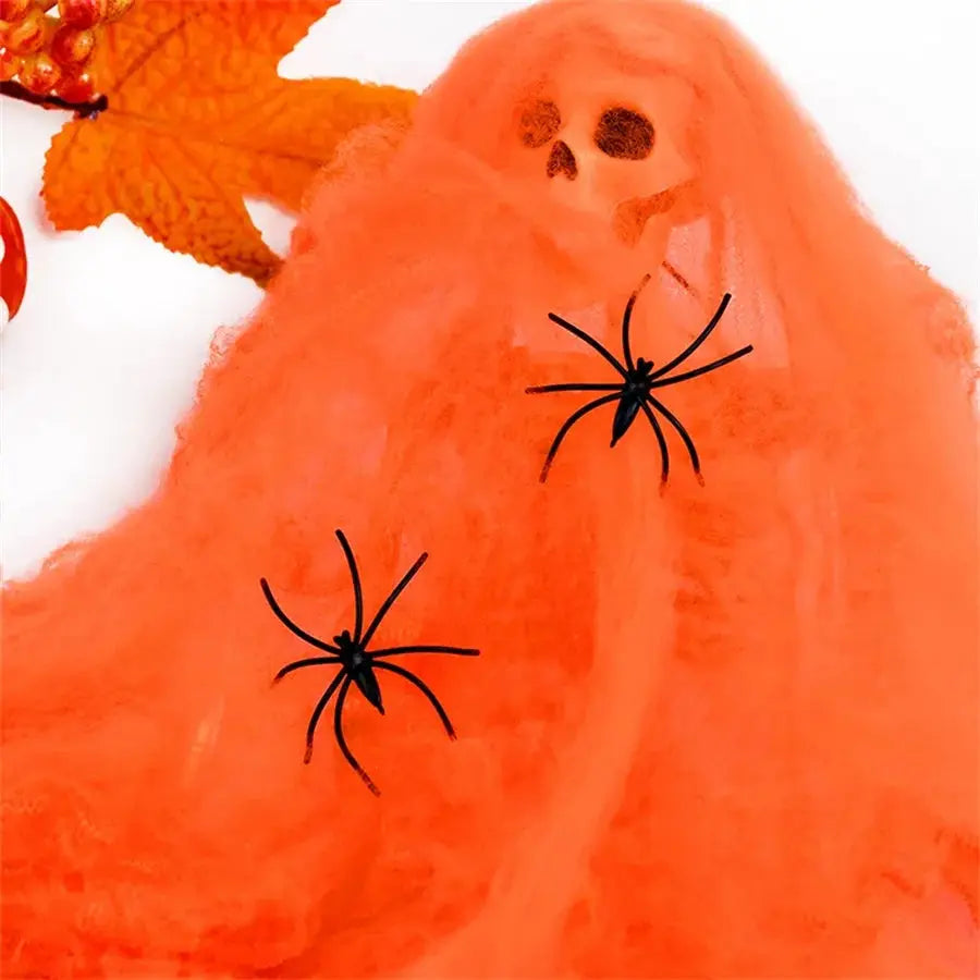 Artificial Cobweb | Stretchy Plastic | Halloween Prop | Assorted Colors