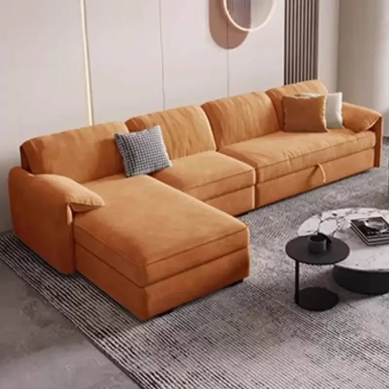 Living Room Sofa | Light Blue Gray | High Back Bubble Design | One Size