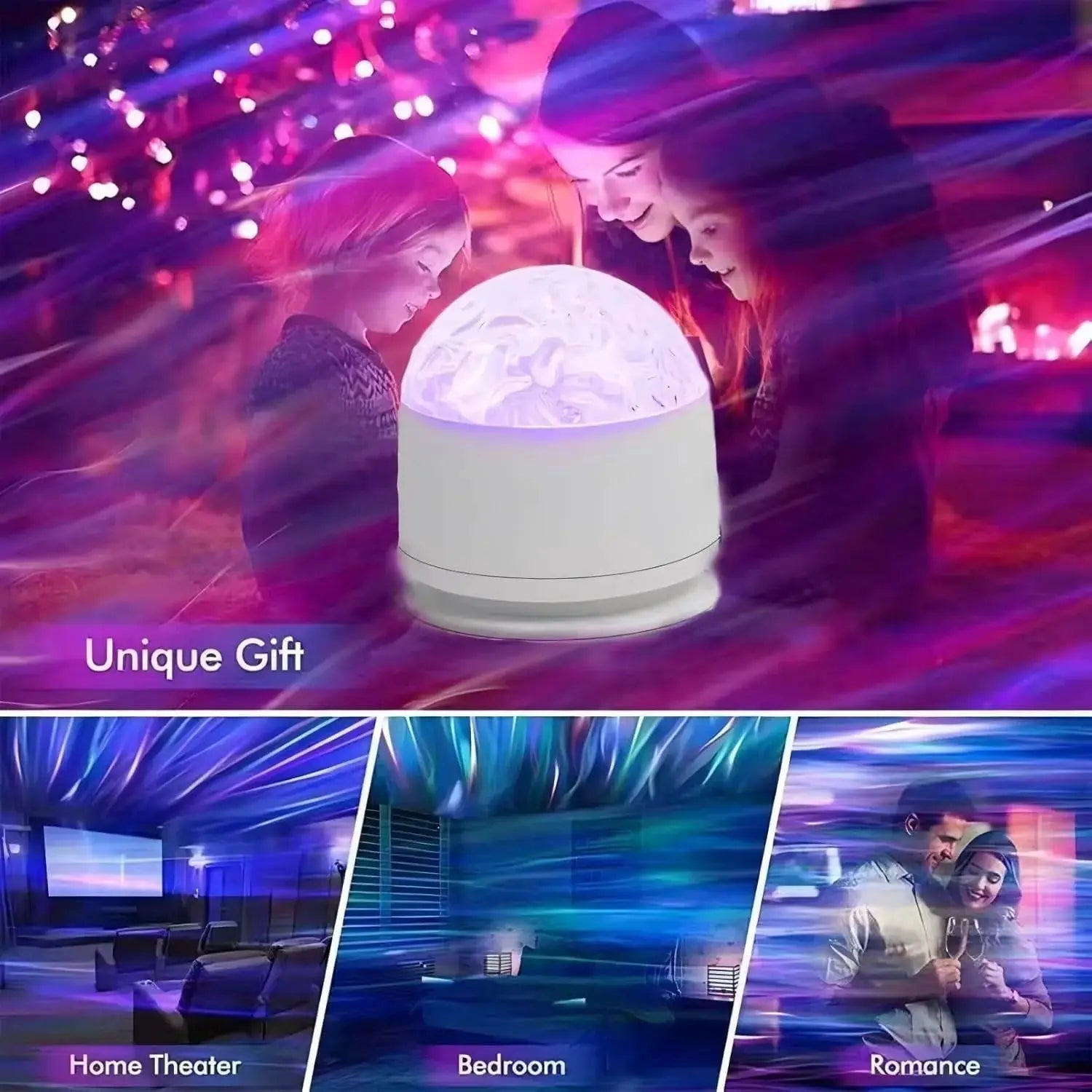 Light, Rotating Water Pattern, Plastic Build, Bedroom Dynamic Night Lamp for All, Ocean Wave Projector, Flame Romantic Ambiance with Remote, 15 Color Patterns,Projects Water Ripple Effects onto Walls from PriceLows™