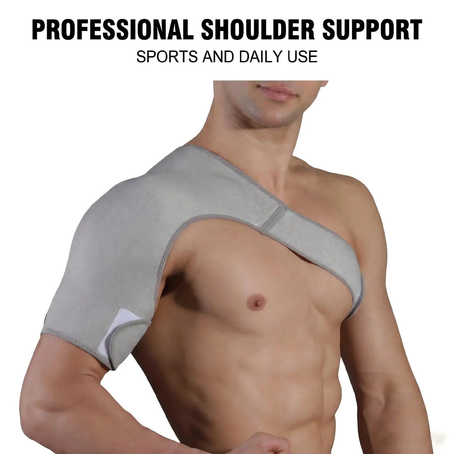 Adjustable Shoulder Support Brace | Breathable Compression Knit | Grey Sports Wraps