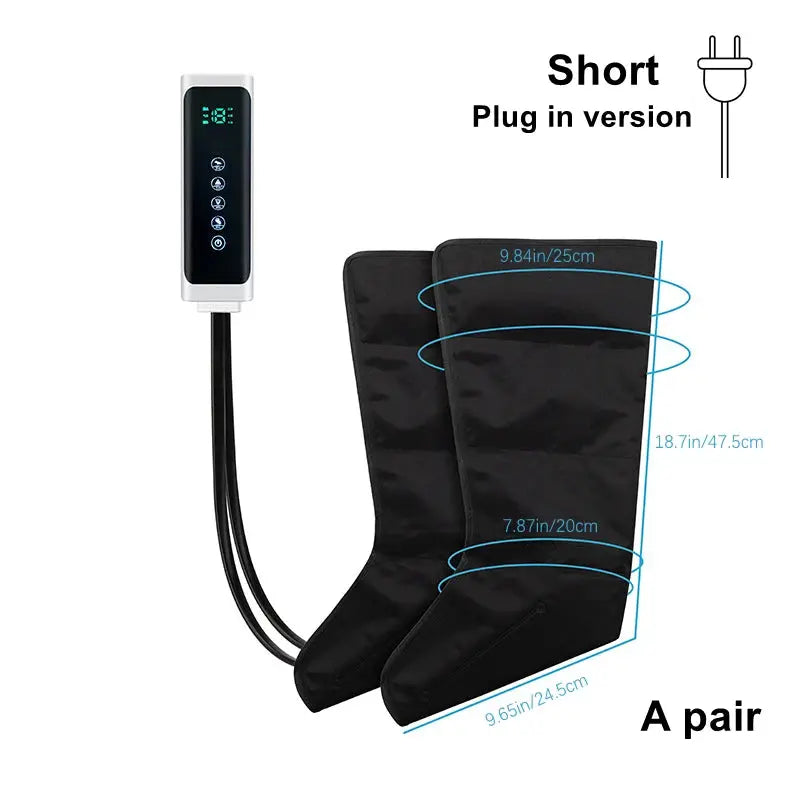 Leg Air Compression Massager | Knee To Toe Coverage | With Remote | One Size