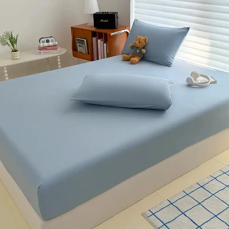 Washed Fitted Sheet with Elastic Bands Non Slip Adjustable Mattress Cover for Single Double King Queen Bed 90x200 150x200 180 from PriceLows™