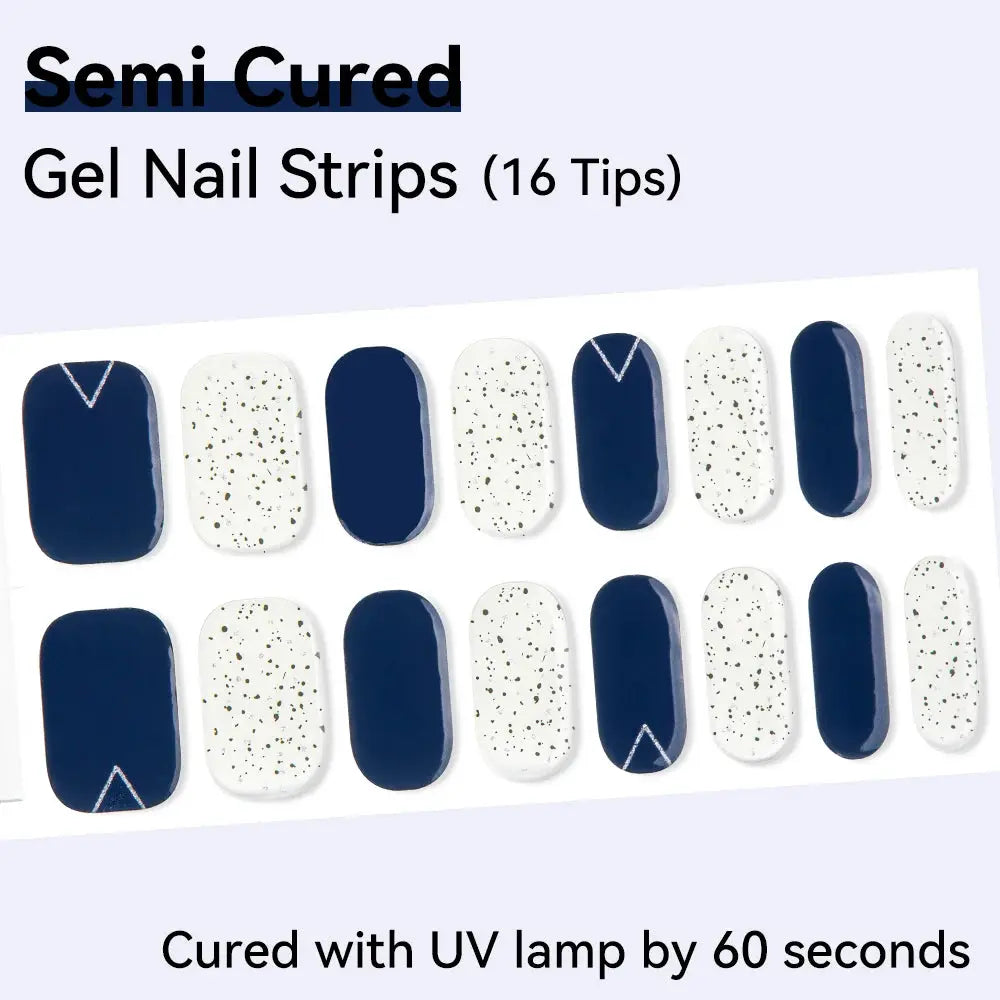 16strips Cartoon UV/LED Semi Cured Gel Nail Strips Pink Glitter Cat Eye Self-Adhesive Gel Nail Wraps Full Cover UV Nail Sticker from PriceLows™