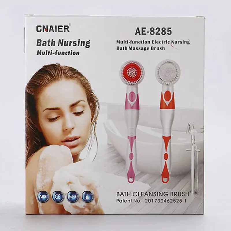 Electric Bath Brush | Back-Rubbing | Long Handle | Spinning Shower Brush Set