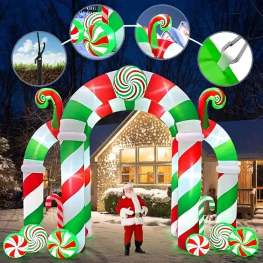 Christmas Inflatable Arch | Candy Arch Style | Outdoor Yard Decor | 13 Ft