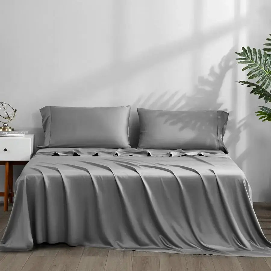 Cooling Sheets King Size Viscose Made from Bamboo, Luxury Cool Silky Sheet Set for King Size Bed, Super Soft Breathable Bedding from PriceLows™