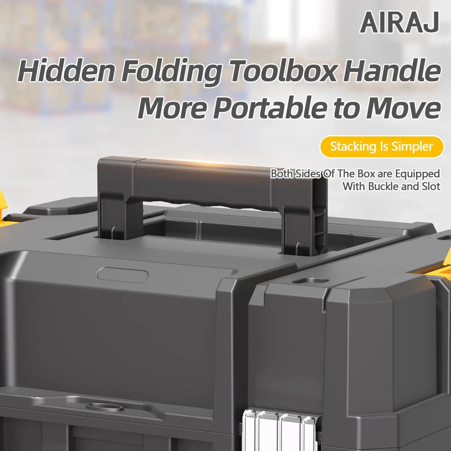 AIRAJ MultiFunctional Tier Stackable Rolling Plastic Portable Folding Tool Storage Box , Suitable for Garage Storage from PriceLows™