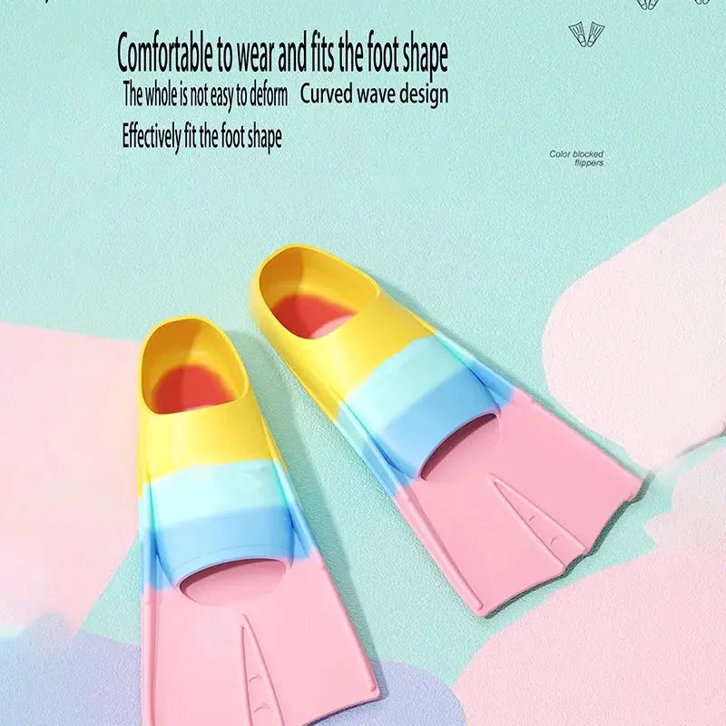 Swim Training Fins Silicone Professional Scuba Diving Fins Short Men Women Snorkel Swimming Fins Kids Flippers Equipment Set from PriceLows™