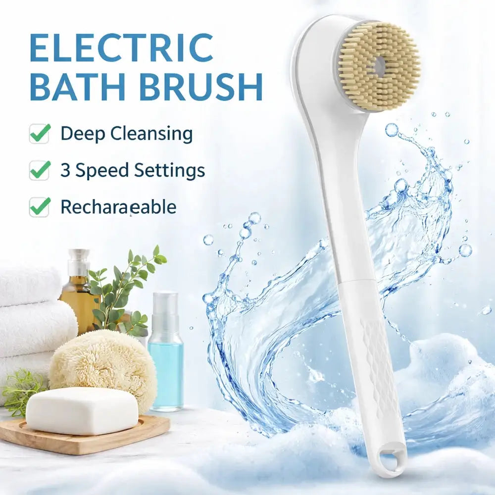Electric Bath Brush | 6 Replaceable Heads | 360 Rotating | IPX7 Waterproof