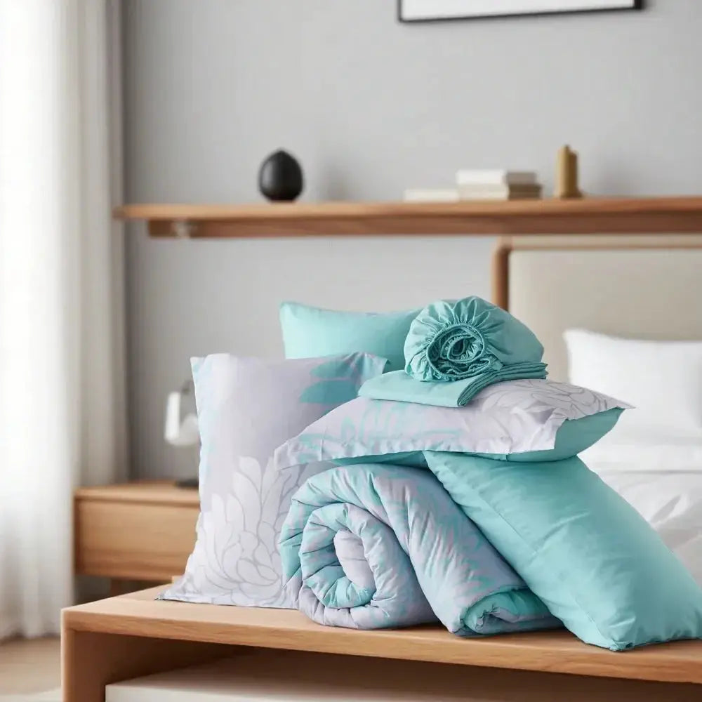 Pieces Chic Floral Printed Bed Comforter Sets, Queen King, Soft And Comfortable Summer Bedding Sets, Bed In A Bag, Hotel Bedroom from PriceLows™