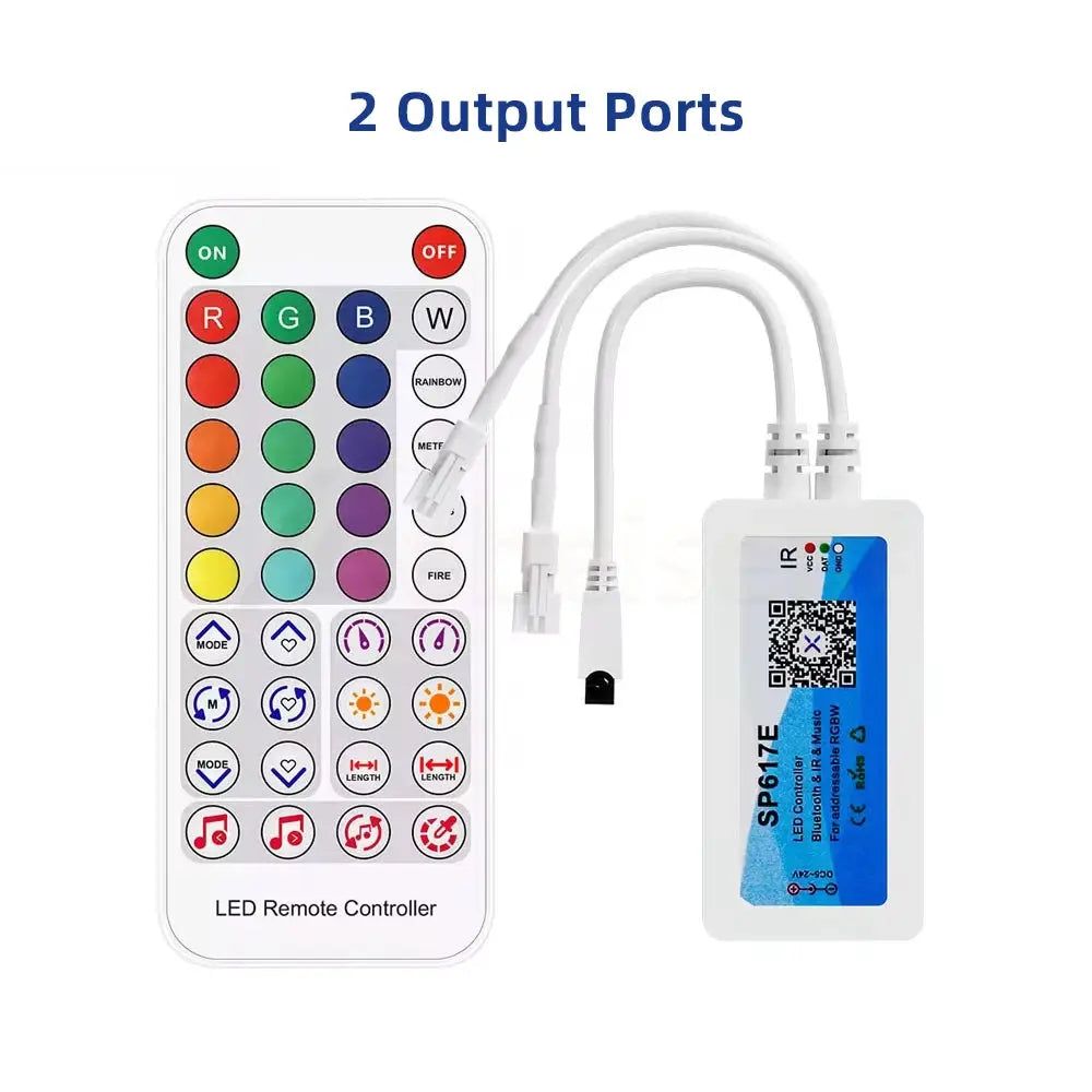 SK6812-RGBW Music LED Controller SP617E Built-In Mic WS2814 TM1824 SM16704 UCS2904 LED Strip Light Bluetooth App IOS DC5-24V from PriceLows™