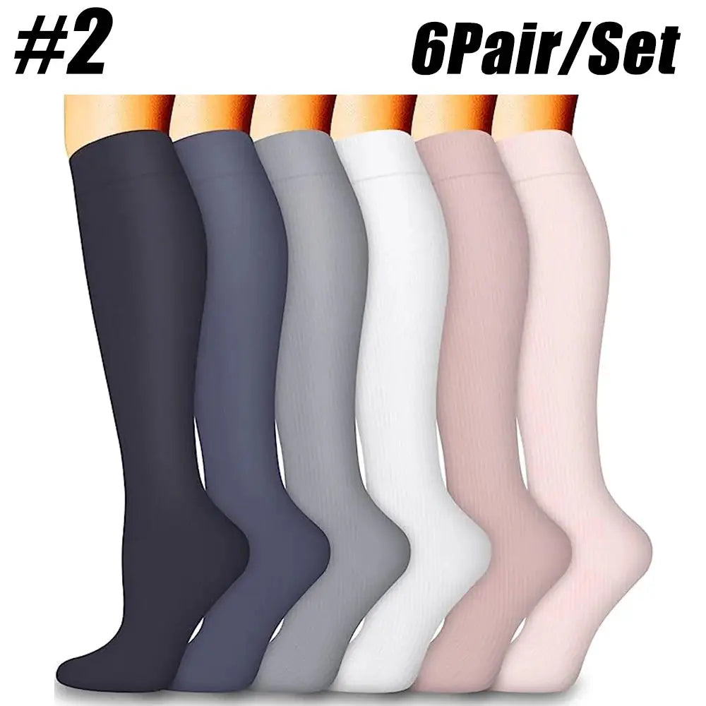 Compression Socks | 15-20 MmHg Medium Support | Unisex | 6 Pack