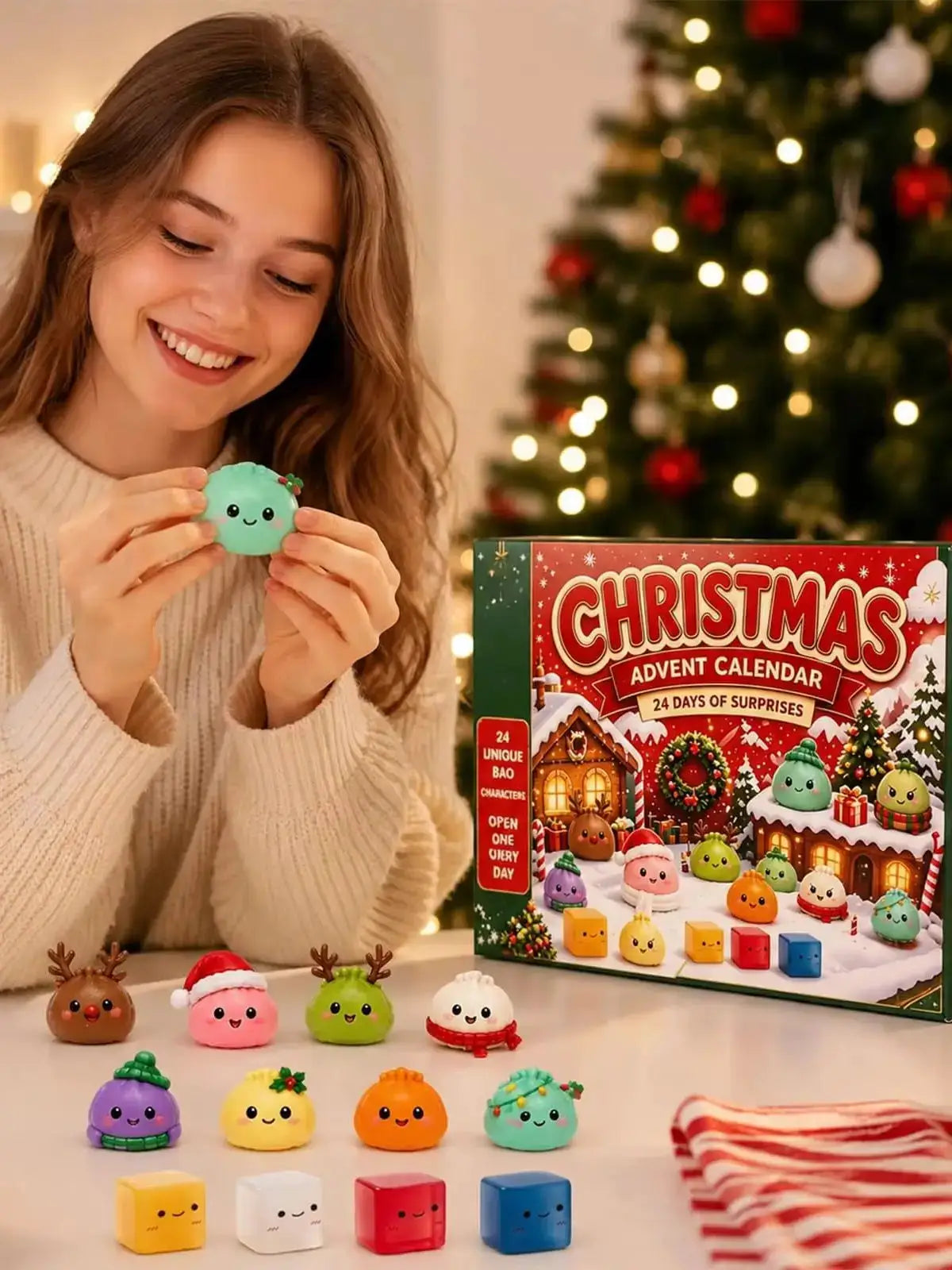 Christmas Squishies Advent | 24 Day Countdown | Soft Plastic Minis | Gift Set