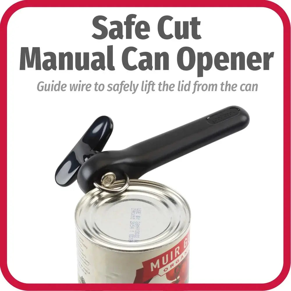 Safe-Cut Manual Can Opener Smooth Edge Design Easy Use Eliminates Cross-Contamination Bottle Opener Compact Kitchen Tool Easy from PriceLows™