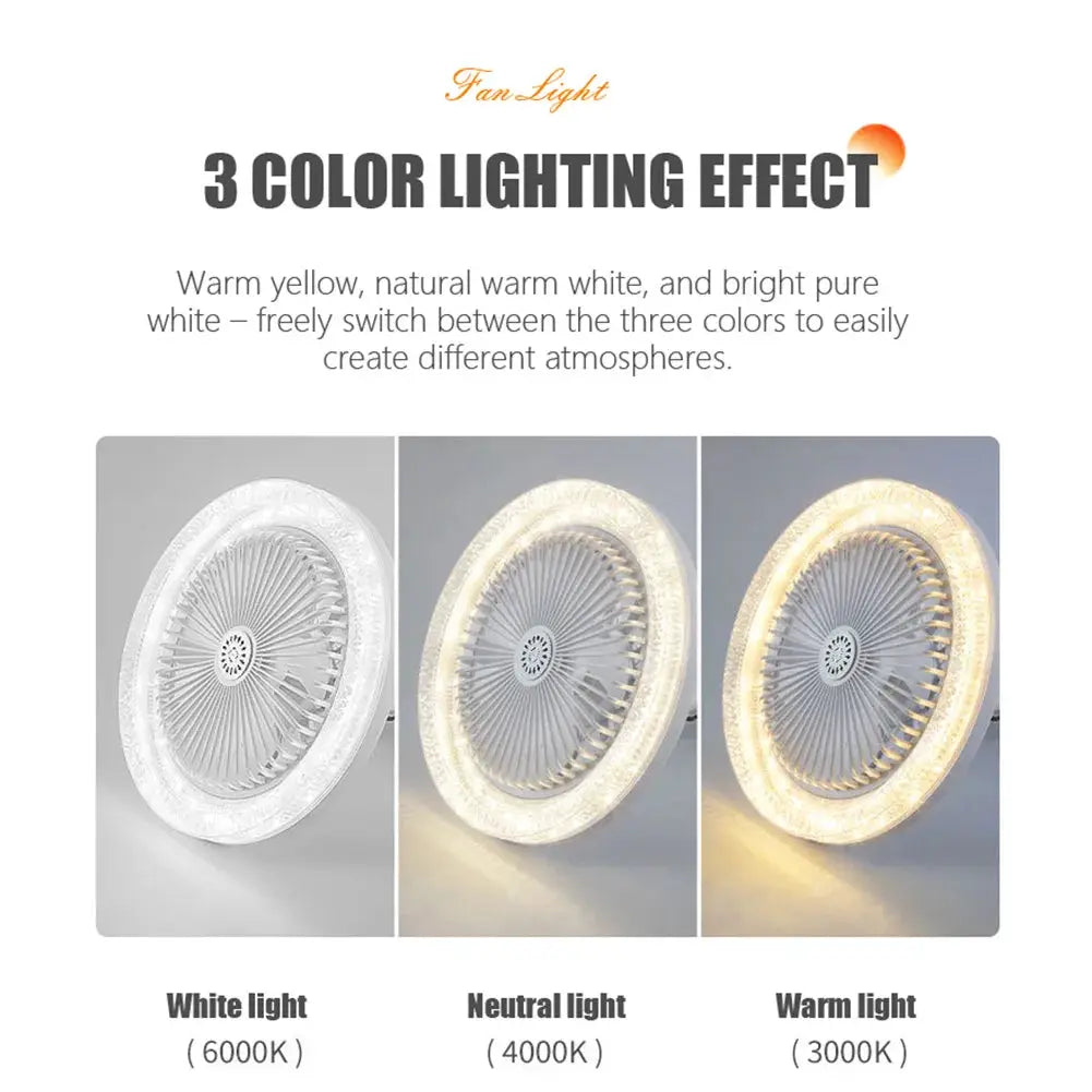 Ceiling Fan With Light | E27 Socket | Remote Control | Dimmable 3000K-6000K