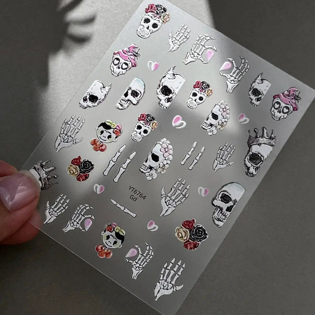 Jelly Halloween Skeleton Stickers Nail Art Cool Evil dark style decorative Nails Sticker DIY Trendy Manicure Ornaments Supplier from PriceLows™