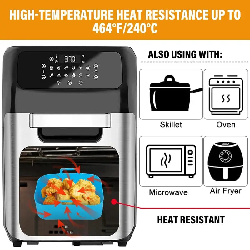 Air Fryer Silicone Tray | Food Grade | Rectangle Liner | Ninja Dual Compatible