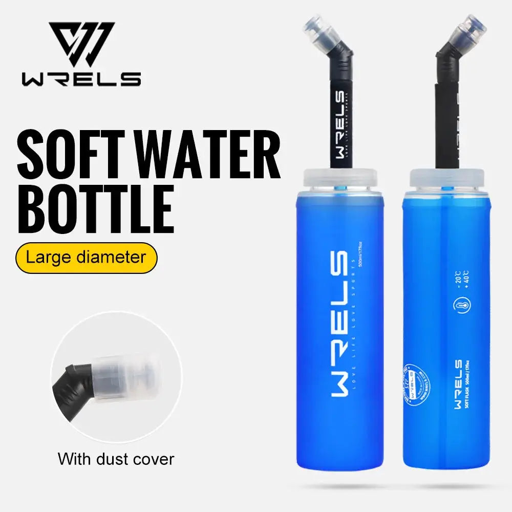 WRELS Sports TPU Collapsible Soft Water Bottle Hydration Pack Soft Flask Folding Water Bottles BPA-Free Sports Running Bottle from PriceLows™