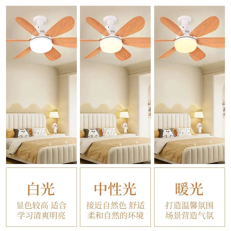 Wood Grain Ceiling Fan Light | Remote Control | E27 Base