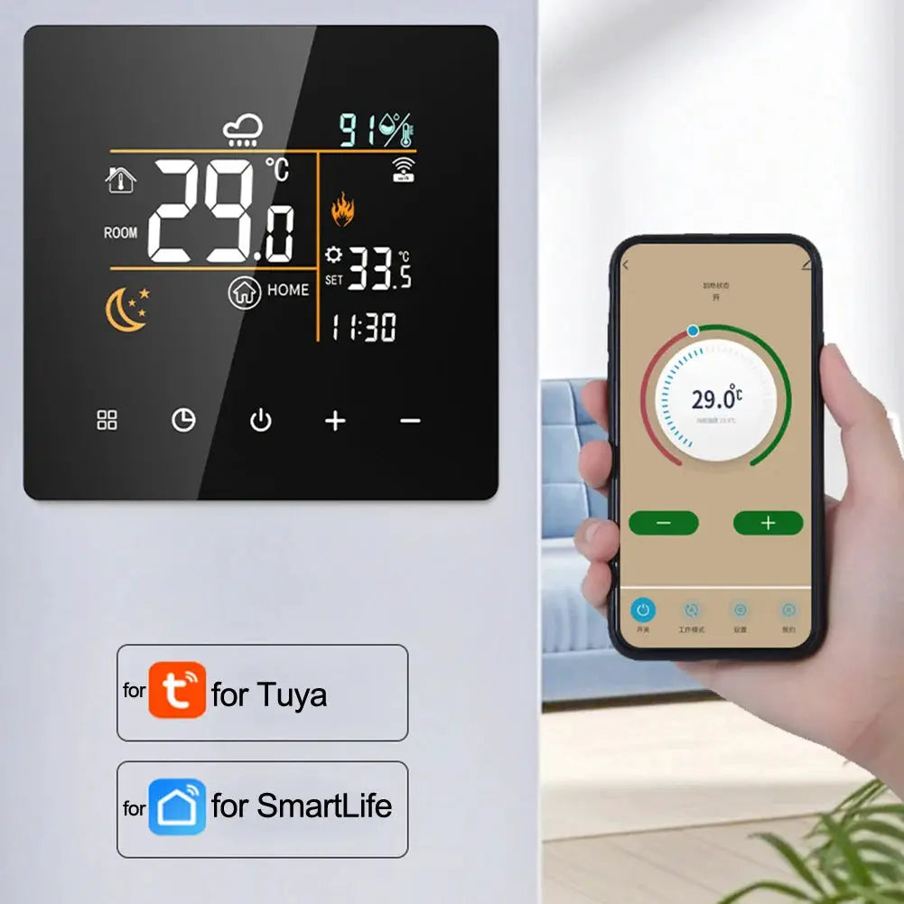 For Tuya Smart WiFi Thermostat And Hygrometer Digital Temperature Controller Temperature Humidity Infrared Controller from PriceLows™